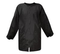 NUOBESTY Tablier de Salon Imperméable pour Coiffeur Noir Cape à Manches Longues en Polyester Léger Protection Anti-Taches pour Coloration et Shampoing Vêtement Professionnel Polyvalent