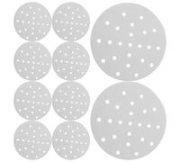 NUOBESTY Tapis de Cuisson Vapeur Rond 152 CM en Papier Sulfurisé Alimentaire Perforé 400 Feuilles pour Friteuse à Air Doublures Réutilisables pour Paniers Vapeur Cuisson Uniforme