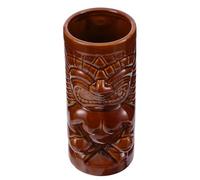 NUOBESTY Tasse à Cocktail Céramique 370 Ml Style Tiki Hawaïen Coupe à Vin Créative Marron Verre à Whisky Original pour Bar et Maison Accessoire Décoration Cocktail Pratique