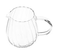 NUOBESTY Tasse à Lait en Verre Rayée 1 Pièce Distributeur de Thé et Lait Verre Résistant aux Chocs pour Servir Rapidement Usage Domestique et Présent