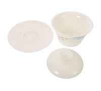 NUOBESTY Tasse à Thé Gongfu Chinoise en Porcelaine à Motifs Floraux Bol à Thé avec Couvercle et Soucoupe Traditionnel Polyvalent pour Infusion Conservation Chaleur Usage Quotidien 1 Pièce