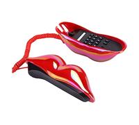 NUOBESTY Téléphone Fixe à Lèvres Rouges Vintage Petite Taille Filaire Décoration Créative Intérieure Ornement Maison Présent Anniversaire Noël
