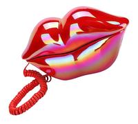 NUOBESTY Téléphone Fixe Rouge Forme Lèvres Décoration Intérieure Créative en Abs pour Bureau et Maison Accessoire Original et Stylé