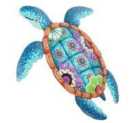 NUOBESTY Tenture murale tortue en fer décoration sculpture Art mural extérieur drôle de plein air décor extérieur artisanat d' tortue le fer Blue