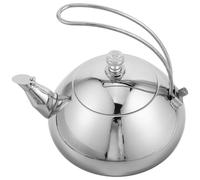 NUOBESTY Théière en Acier Inoxydable 1,5l Compatible Induction avec Filtre à Mailles Fines et Poignée Ergonomique - Bouilloire Rétro Cuisine et Bureau, Théière avec Couvercle Argentée