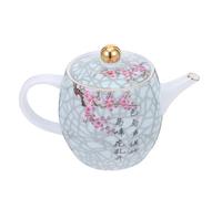 NUOBESTY Théière en Céramique Peinte la Main, Bouilloire Résistante la Chaleur, 1 Pièce, Décor Floral Oiseau, Maison et Bureau, Service à Thé Authentique pour Pause Couleur Aléatoire