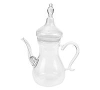 NUOBESTY Théière en Verre Transparent 1000 Ml de Style Moyen-oriental, Résistance Haute Température en Verre Borosilicaté, Infuseur Amovible pour Thé en Vrac, Service à Thé Décoratif