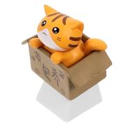 NUOBESTY Touches Personnalisées Pbt pour Clavier Mécanique Profil R4, Set DIY Gamer, Orange Vif, Décor Chat, Accessoires Clavier Pc pour Gamers Et Amateurs De Customisation