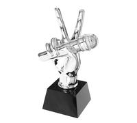 NUOBESTY Trophée de Microphone Musical Résine Prix Honneur pour Concours de Chant Trophée Appréciation pour Événements Scolaires