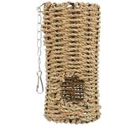 NUOBESTY Tunnel de Cachette pour Hamster en Corde D’Herbe Naturelle Nid Sécurisé pour Petits Animaux Interactif Solide Accessoire pour Hamster Souris et Rongeurs - 1 Pièce