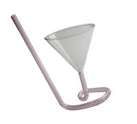 NUOBESTY Verre à Cocktail en Verre Spiralé Rose Paille Intégrée Coupe à Vin Gobelet Long Drink pour Barbecue Fêtes et Usage Quotidien