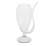 NUOBESTY Verre à Vin Transparent 170 Ml avec Paille Intégrée Coupe à Cocktail Originale pour Fêtes à la Maison Gobelet Créatif pour Jus de Fruit et Mojito Verre à Cocktail de Fête