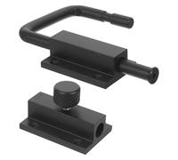 NUOBESTY Verrou Sécurité Renforcée Multifonction Noir en Acier Inoxydable 10,5x8,5x1,6cm Réglage D'angle Flexible pour Porte et Fenêtre pour Grange et Patio