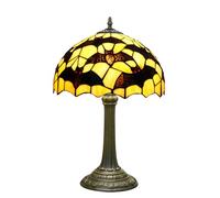 NUODITOS Tiffany lampe noir chauve-souris style vitral lampe de table chambre à coucher vintage lumière de côté lit pour bureau à la maison art artisanat décor antique lumière d'accent