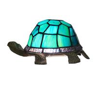 NUODITOS Veilleuse Tortue Style Tiffany Lampe d'appoint en verre teinté Cadeaux enfants Lampe de chevet Décoration intérieure Petite lampe de chevet, Ampoule LED incluse