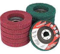 NUODUN Lot de 10 Disques Abrasifs à Lamelles en Fibre de Nylon 180 # et 320 # - 11,4 cm - Disques à Ébarber et à Poncer pour Meuleuse d'Angle - Résistant à l'Eau et à l'Huile