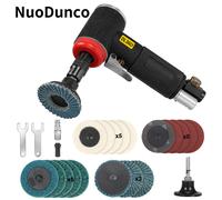 NuoDun - meuleuse d'angle d'air, Mini Machine à graver professionnelle à 90 degrés, haute vitesse 1/4 Outil de polissage de meuleuse pneumatique 24pcs set
