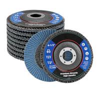 NuoDunco 10 Disques Abrasifs à Lamelles Ø 115 mm x 22.2 mm Grain 60 Disques à Lamelles Disques à Meuler pour Enlever Ebavure, Rouille, Polissage, Finition