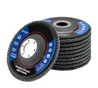 NuoDunco 10 Disques Abrasifs à Lamelles Ø 115 mm x 22.2 mm Grain 80 Disques à Lamelles Disques à Meuler pour Enlever Ebavure, Rouille, Polissage, Finition