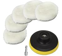 NuoDunco 75mm Tampon Polissage En Laine, 7 Pièces Disque De Polissage, Pour Le Polissage Et Le Cirage De Voiture, Avec M10 Adaptateur De Perceuse