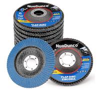 NuoDunco Lot de 10 disques à lamelles 115 mm Grain 80 Zircone Disques abrasifs Type 29 pour acier inoxydable, fonte et tôle