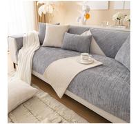NUODWELL Housse de canapé chenille antidérapante pour toutes les saisons avec particules de silicone antidérapantes - Protection de meubles (Gris, 70 x 180 cm)