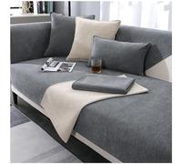 NUODWELL Housse de canapé en chenille souple 1/2/3/4 places - Antidérapante et texturée - Lavable - Protection de meubles pour salon (gris clair, 90 x 210 cm)