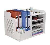 NUODWELL Organiseur de bureau blanc de grande capacité, organiseur de bureau pour papiers, stylos, livres, lettres et documents (PB07-3)