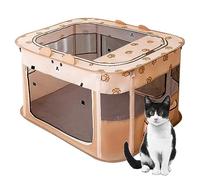 NUODWELL Parc de jeu pliable portable pour animal de compagnie, chiot, chien, chaton, chat, tente pop-up intérieur/extérieur (XXL, marron)