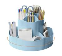 NUODWELL Porte-crayons rotatif à 360° avec 11 compartiments Bleu