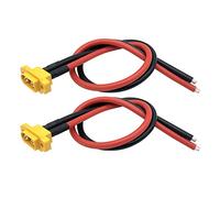Nuofany 2pcs Amass xt60e - m connecteur de Batterie mâle Peut être installé câble de Queue, xt60 Panneau de Montage connecteur avec câble 30cm pour RC lipo Batterie FPV Racing Aircraft Drone