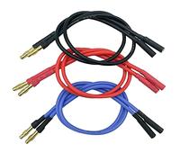 Nuofany 6PCS 4.0mm Banana Gold Bullet Connector Extension Cable for RC Brushless Motor ESC Extension Cable Wire RC Car Boat Parts