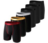 Nuofengkudu Boxer Homme Sport Calecon Ouvert Poche Boxer Anti Frottement Caleçon Elasthane Polyester Flex Respirant Confort Ado Stretch Fitted sous Vetement Running Cadeau Lot de 6 Mélange Noir L