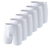 Nuofengkudu Boxer Homme Sport Calecon Ouvert Poche Boxer Anti Frottement Caleçon Elasthane Polyester Flex Respirant Confort Ado Stretch Fitted sous Vetement Running Cadeau Lot de 6 Blanc M