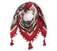 Nuofengkudu Femmes Rétro Floral Imprimé Foulards Echarpe Bohémien Style Grand Carré de Cou Chaud Châles Cape Couverture Scarf 110 * 110CM X-Couleur 47