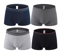 Nuofengkudu Homme 4 Pack Boxers Caleçons sous-vêtements Shorts Underwear Trunk Confortable Respirant Essential Elasticité Élégant Pantalons Courts Multicolore Taille XXXXXL 120-126CM
