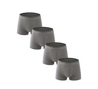 Nuofengkudu Homme 4 Pack Boxers Shorts Caleçons sous-vêtements Boxershorts Doux Coton Stretch Grande Taille Trunk Culotte Slips Panties Nightwear Gris Foncé XXXXL Taille Ceinture 120-126CM