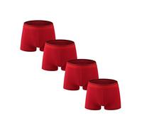 Nuofengkudu Homme 4 Pack Boxers Shorts Caleçons sous-vêtements Boxershorts Doux Coton Stretch Grande Taille Trunk Culotte Slips Panties Nightwear Rouge XXL Taille Ceinture 94-104CM
