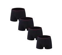 Nuofengkudu Homme 4 Pack Boxers Shorts Caleçons sous-vêtements Boxershorts Doux Coton Stretch Grande Taille Trunk Culotte Slips Panties Nightwear Noir XXXL Taille Ceinture 104-113CM
