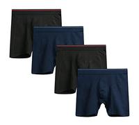 Nuofengkudu Hommes sans Couture Boxer Long Seamless Calecons Cotton Caleçons Doux Flex Respirant sous-Vêtements Anti Irritations Sport Running Underwear Lot Pack de 4 Pack 2 Noir 2 Bleu Marine 2XL