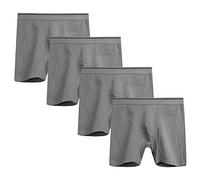 Nuofengkudu Hommes sans Couture Boxer Long Seamless Calecons Cotton Caleçons Doux Flex Respirant sous-Vêtements Anti Irritations Sport Running Underwear Lot Pack de 4 Gris Grande Taille 5XL