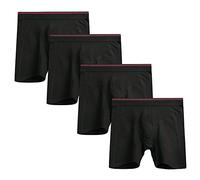 Nuofengkudu Hommes sans Couture Boxer Long Seamless Calecons Cotton Caleçons Doux Flex Respirant sous-Vêtements Anti Irritations Sport Running Underwear Lot Pack de 4 Pack Noir L