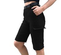 Nuofengkudu Petite Cargo Genoux Short Femme Pantalon Court Elastique Taille Haute 4 Poche Ete Travail Sport Leger Slim Ado Y2K Shorts Chic Gothique Vintage Classic Confort Decontracte Sport Noir,2XL