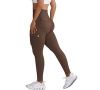 Nuofengkudu Push up Taille Haute Leggings Sport pour Femmes Elastique Opaque Doux Collant Pantalon avec Poche Cargo Fitness Running Jogging Sport Workout Yoga Pants Y-Café S