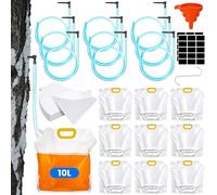 Nuogo Lot de 10 kits de taraudage de sirop d'érable comprenant 10 sacs de sirop d'érable, robinets à sève d'érable de 0,9 m, lignes de tube de sirop d'érable, autocollants rectangulaires, papier