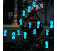NUOGUAYI 20 Pièces Lumineux Arbre Elfes, Mononoké Figurine, Figurines Elfes des Arbres, Statues Miniatures Lumineuses, RéSine Princesse Mononoke, pour Les DéCorations de Maison et du Jardin (A)