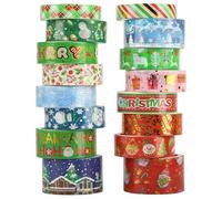 NUOGUAYI Washi Tape Noël, Ruban Adhésif Papier Décoratif, Masking Tape, Tape Pastel Auto-adhésif, Washi Tape, pour Scrapbooking Artisanat de Bricolage (D)