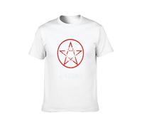 NUOKANG 666% Satanic Pentagram Bapho Occult Dark Inverted Cross Gothic T-Shirt White XL