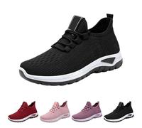 Nuoke Chaussures décontractées pour Femmes, Printemps, été et Automne, Simples, en, légères, Respirantes et Non étouffantes, pour la Course à Pied Le Sport Bottine Noire