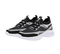 Nuoke chaussures femme,running,Women's Spring And Summer Mesh Breathable Soft Sole Casual Sports Lightweight Sneakers Sandales Compensées Pour Habillées Été Talon (Black, 37)